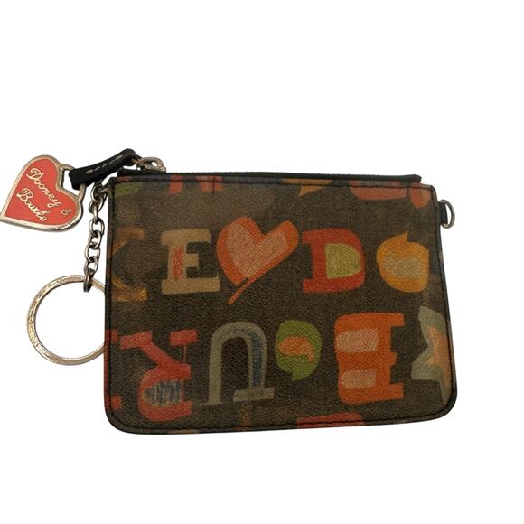 Dooney & Bourke Y2K Doodle Wristlet Coated Canvas Zipper Pouch - Picture 1 of 7